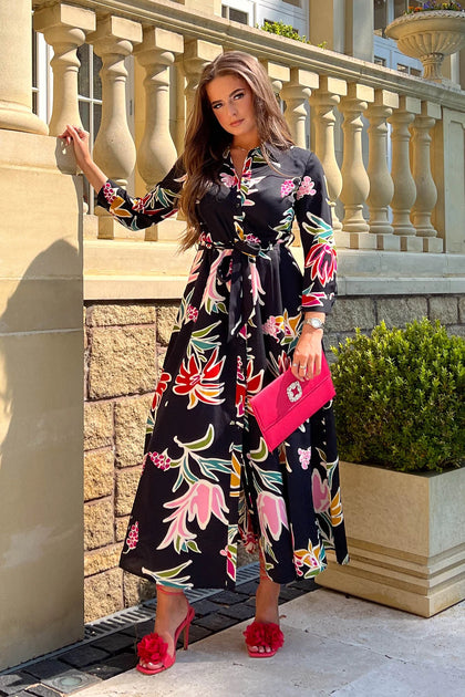 knee length dresses for ladies Women's Check Dress Long Sleeve Midi