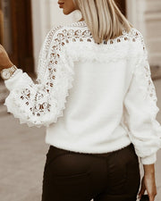 Taylor White Crochet Lace Jumper