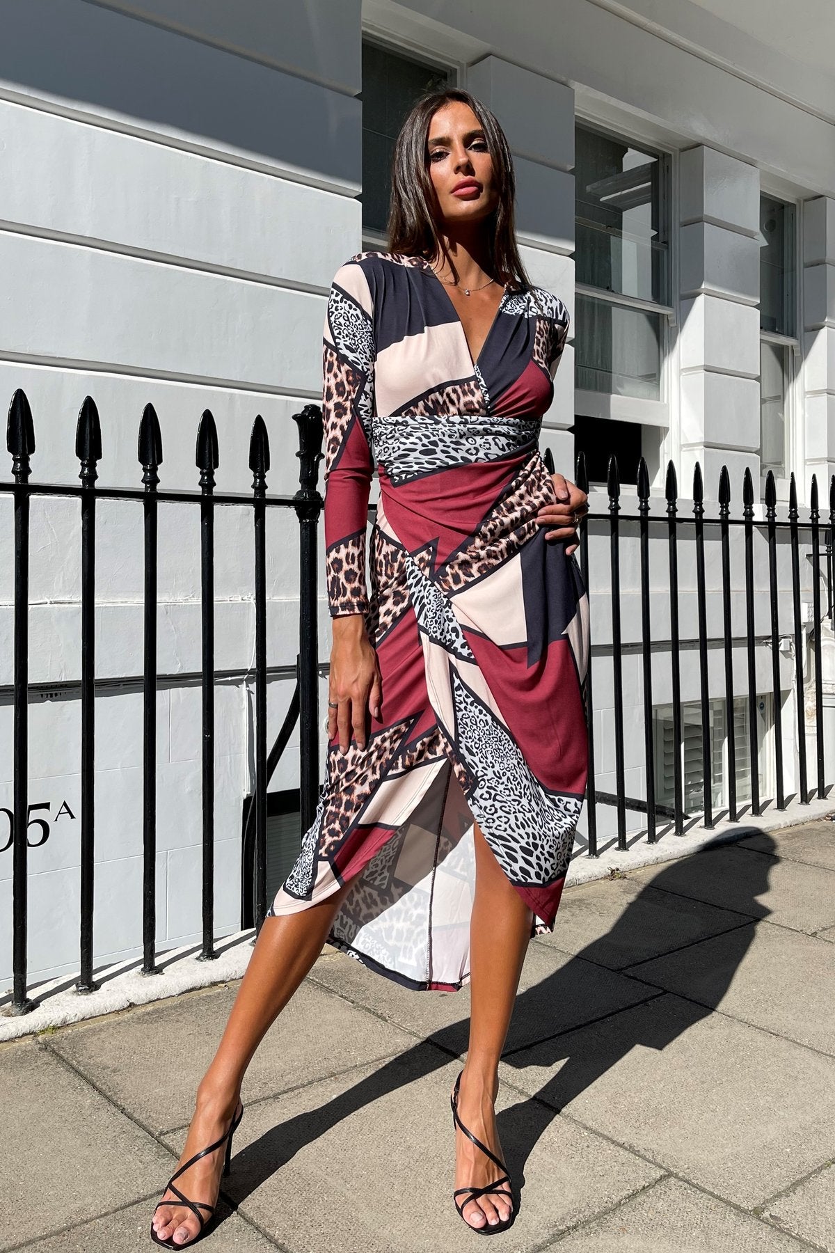Burgundy leopard print dress cheap