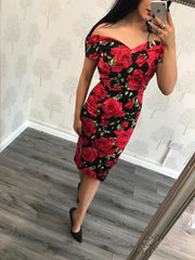 Claudia Black and Red Floral Dress
