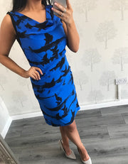 Eris Blue Pattern Midi Dress