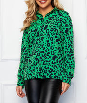 Dana Green Leopard Long Sleeve Shirt