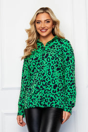 Dana Green Leopard Long Sleeve Shirt