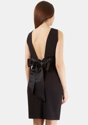 Kiera Black Sleeveless Black Waistband Bow Tie Back Dress