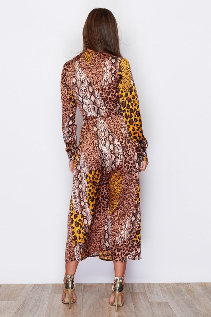 Camila Silver Grey Sequin Batwing Top Midi Dress