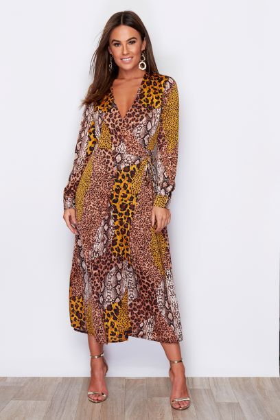 Camila Silver Grey Sequin Batwing Top Midi Dress