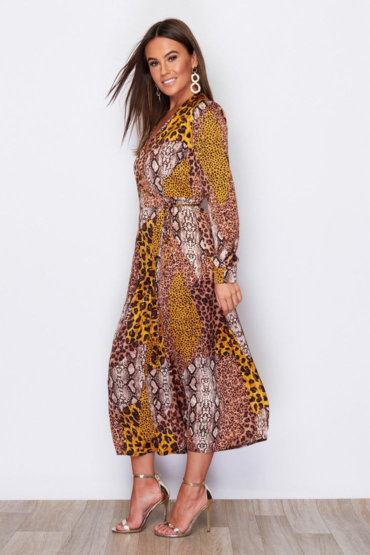 Camila Silver Grey Sequin Batwing Top Midi Dress