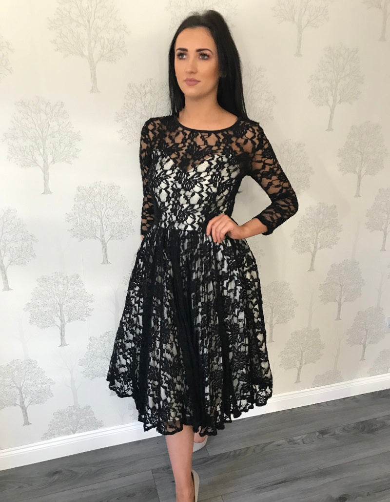 KYLIE BLACK FULL LACE NETTED UNDER LAYER DRESS | koko Rose Boutique Koko Rose Boutique KYLIE BLACK FULL LACE NETTED UNDER LAYER DRESS | koko Rose Boutique Koko Rose Boutique