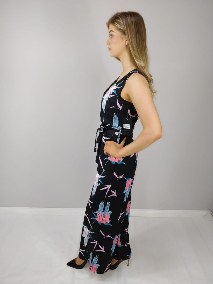 Milana Black Floral Pocket Jumpsuit 