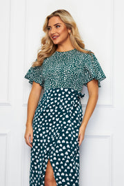 Sonia Emerald White Multi Spot Print Midi Dress