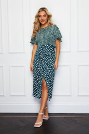 Sonia Emerald White Multi Spot Print Midi Dress