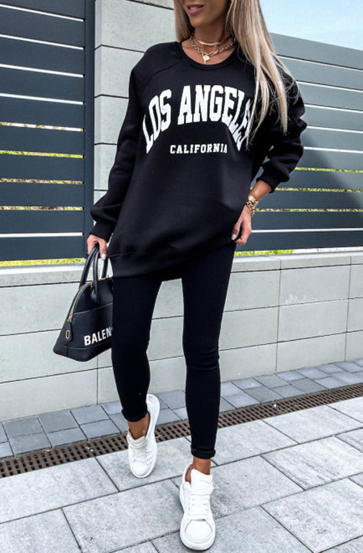 Sofia Black LA Printed Oversized Sweatshirt