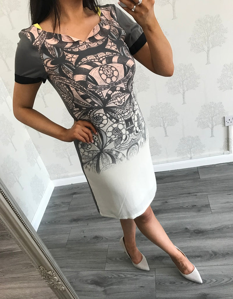 Zita Grey Aztec Print Midi Dress- Koko Rose Boutique Zita Grey Aztec Print Midi Dress- Koko Rose Boutique