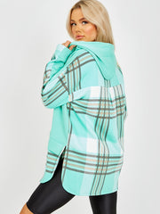 Zola Mint Check Tartan Contrast Hoodie